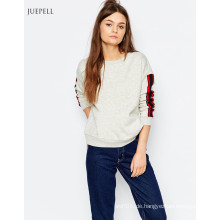 Strip Sleeve Cropped Fashion Sweatshirt